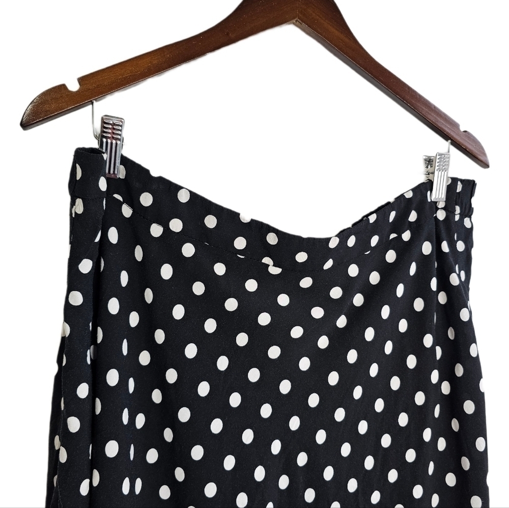 Lane Bryant polka dot hi lo midi a-line skirt black and white size 18/20 - Picture 2 of 11